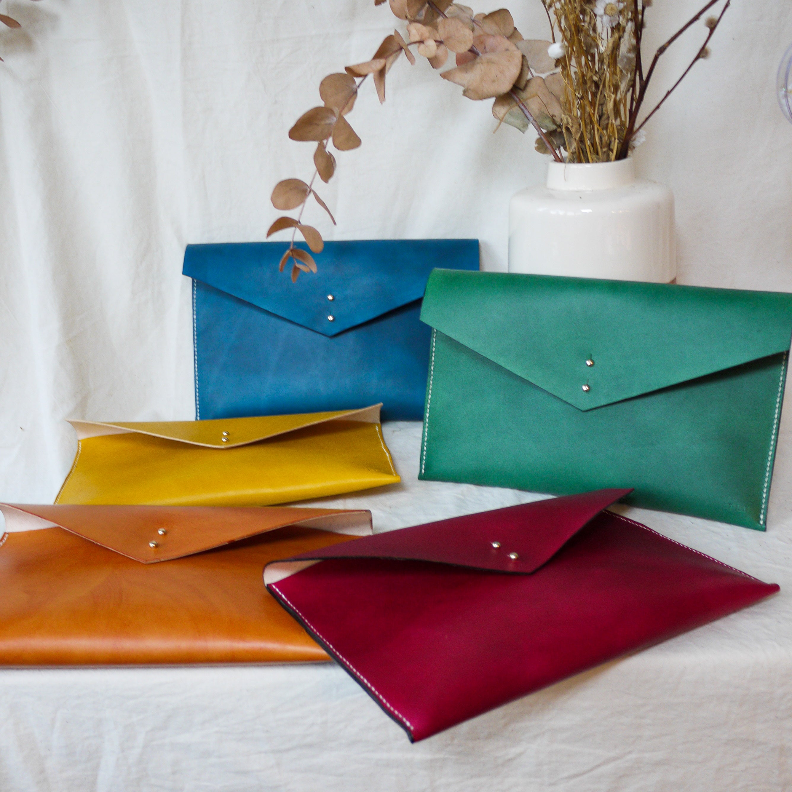 Leather Envelope Clutch