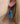 Leather Tassel Earrings - Blue Brush